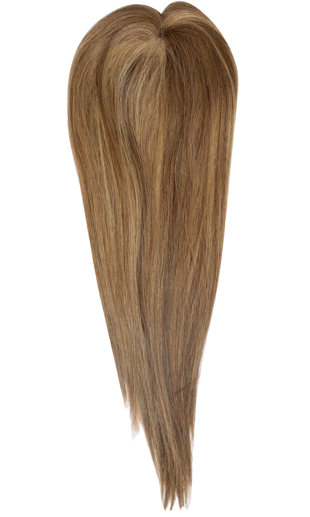 Yaffa Wigs Finest Quality Long Brown W/Highlights  Mito Topper 100% Human Hair