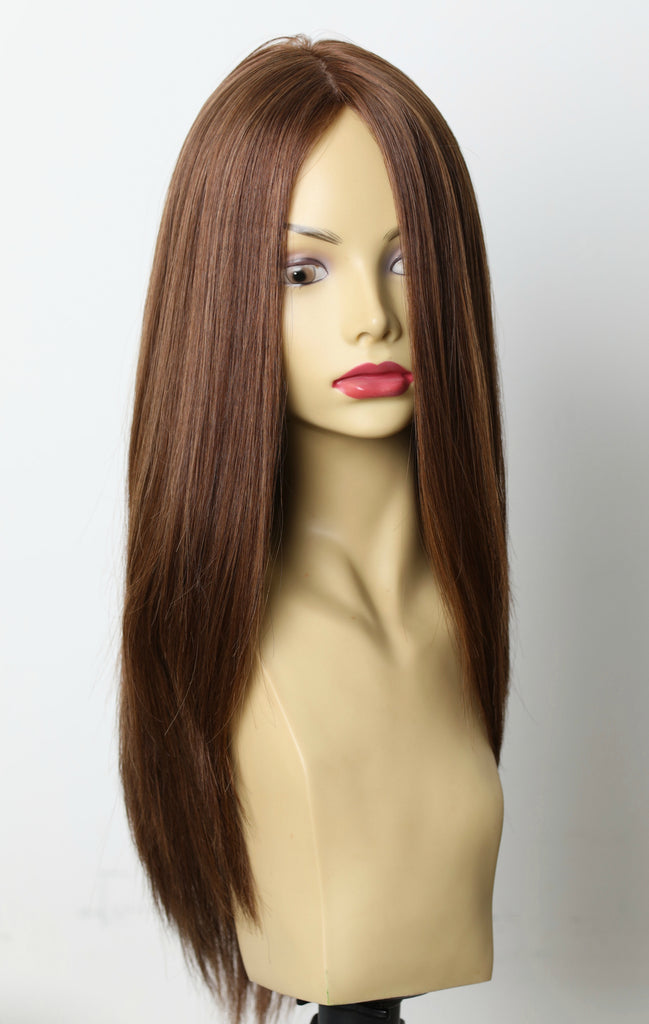 Yaffa Wigs Finest Quality Long  Light Brown Combination Straight Pony 100% Human Hair
