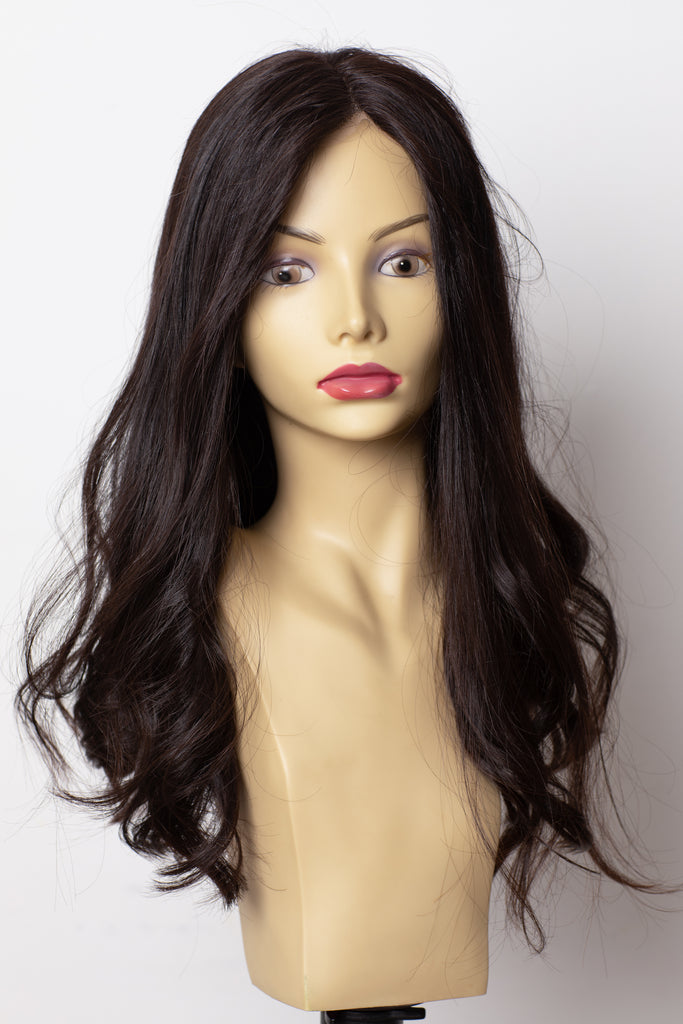 Yaffa Wigs Finest Quality Dark Brown  Lace Top 100% Virgin Human European Hair