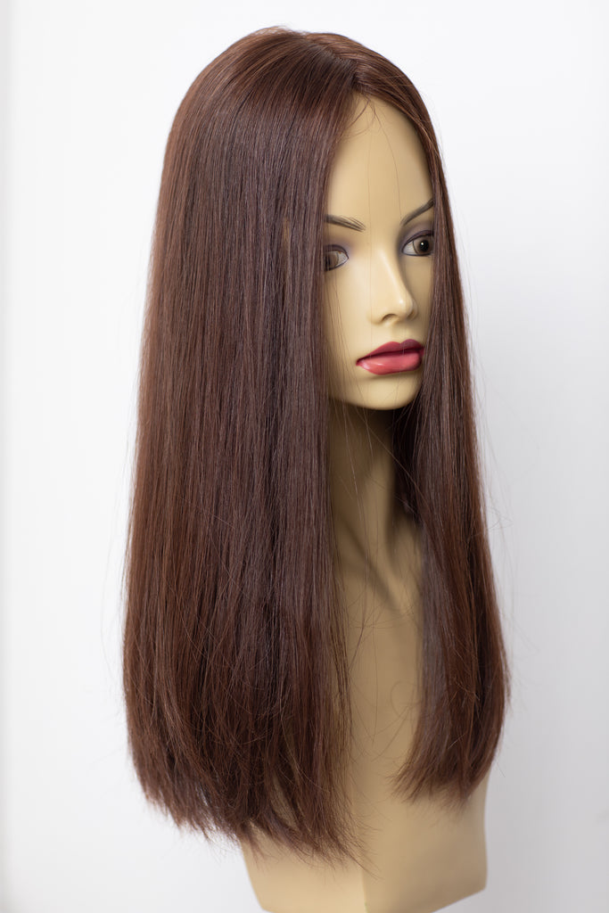 Yaffa Wigs Finest Quality Warm Brown Topper 100% Virgin European Human Hair