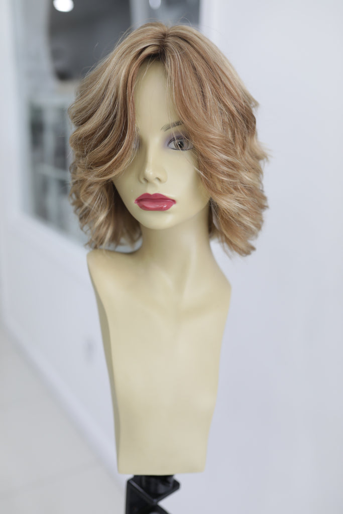 Yaffa Wigs Highest Quality Short Blond W/ Highlights 100% Virgin European Human Hair
