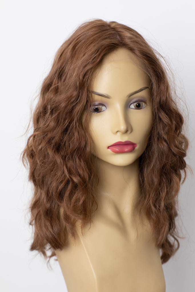 Yaffa Wigs Finest Quality Lace Front Light Wavy  Brown Skin Top 100% Virgin European Human Hair