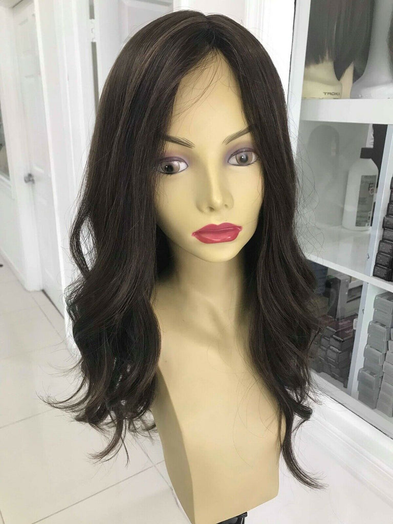 Yaffa Wigs Finest Quality Long Brown Straight 100% Human Hair