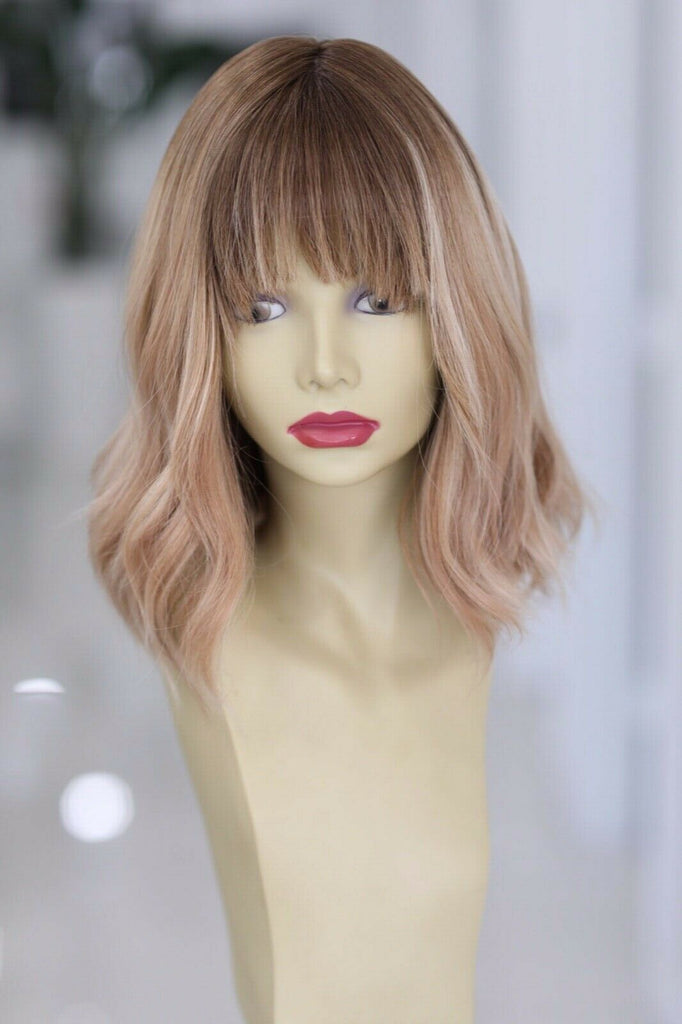 Yaffa Wigs Finest Quality Short Blond/Brown Straight 100% Human Hair