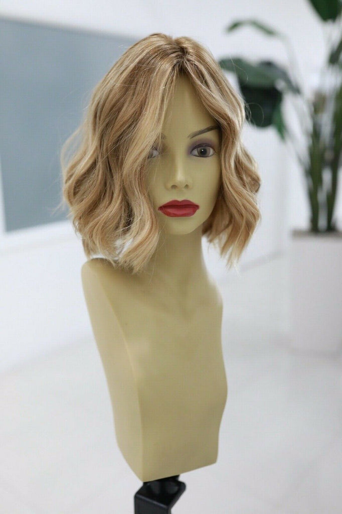Yaffa Wigs Highest Quality Short Blond Wavy 100% Virgin European Human Hair