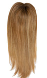 Yaffa Wigs Finest Quality Long Brown With Blond Highlights Mito Topper 100% Human Hair