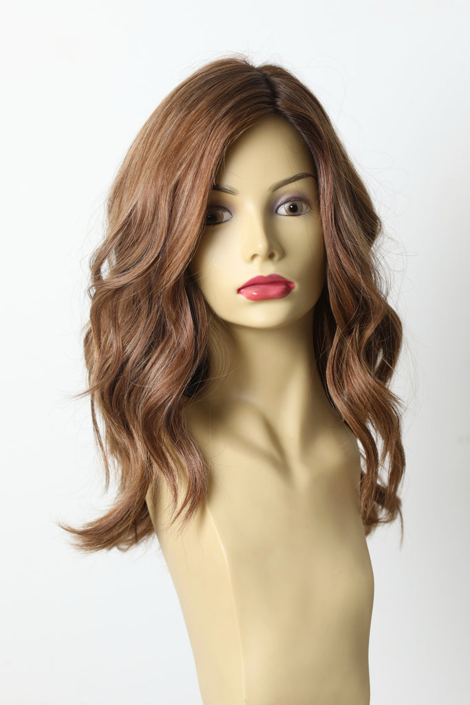 Yaffa Wigs Finest Quality Medium Brown W/Highlights 100% Virgin Human European Hair
