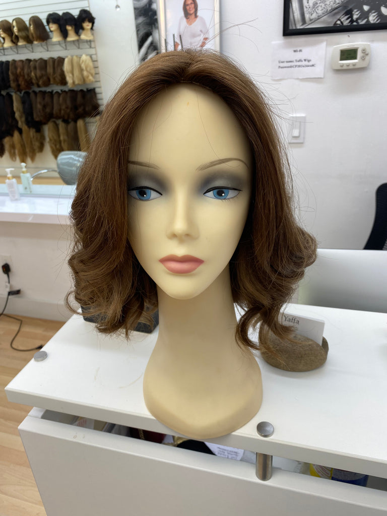 Yaffa Wigs Finest Quality Brown W/Highlights 100% Virgin Human European Hair