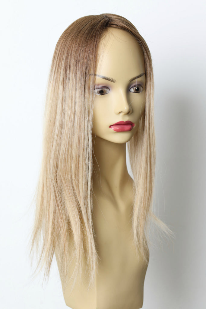 Yaffa Wigs Finest Quality Long Blonde Skin Top Topper 100% Human Hair