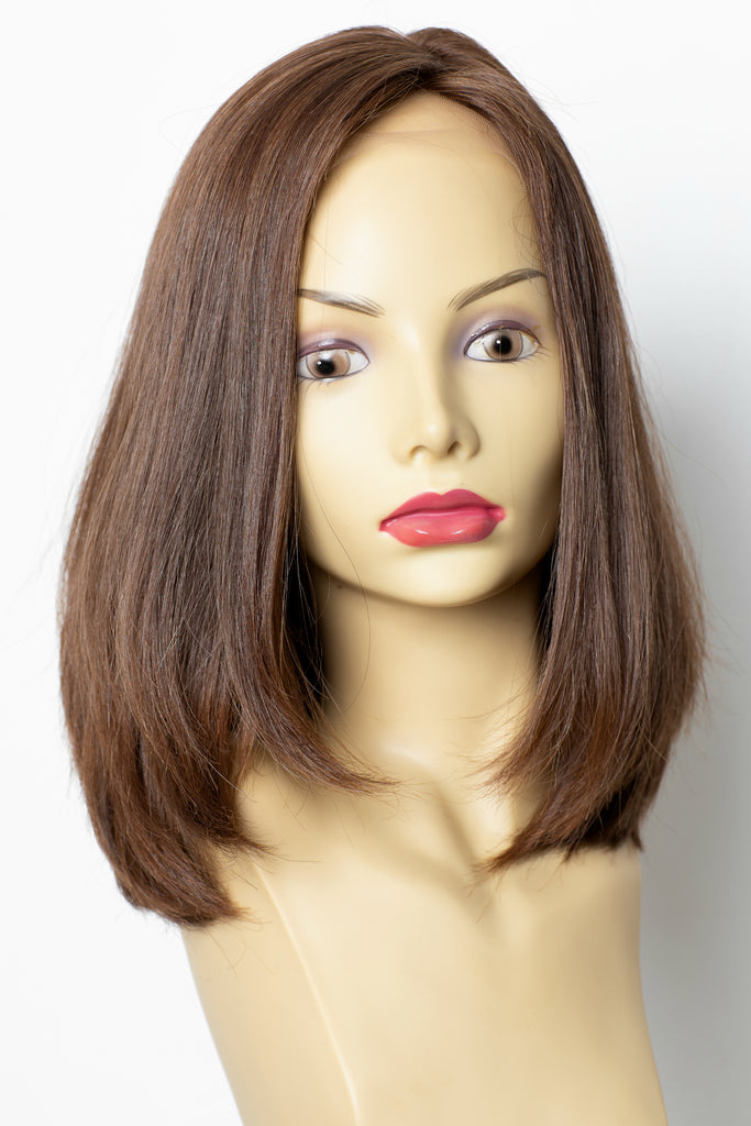 Yaffa Wigs Finest Quality Short Brown Lace Front 100% Virgin Human European Hair
