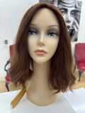 Yaffa Wigs Finest Quality  Brown W/Highlights Skin Top Medium 100% Virgin European Human Hair