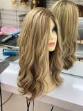 Yaffa Wigs Finest Quality Long Brown/Blond Straight Pony 100% Human Hair