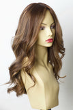 Yaffa Wigs Finest Quality Precut Long Brown W/ Highlights Straight Pony 100% Human Hair
