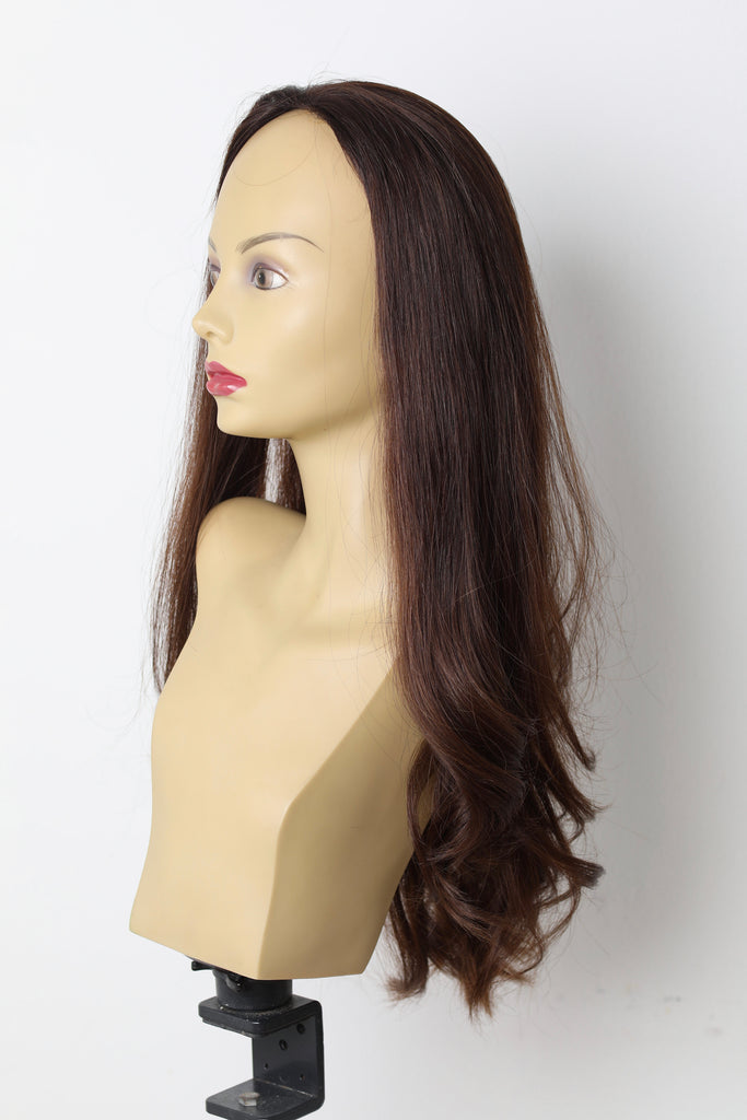 Yaffa Wigs Finest Quality Long Warm Brown Fall Straight 100% Human Hair