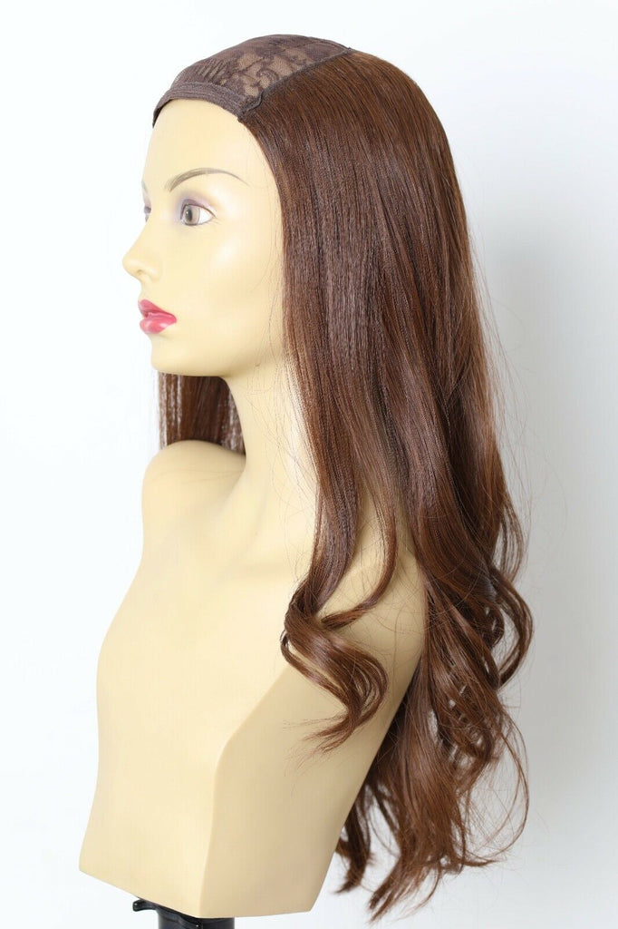 Yaffa Wigs Finest Quality Long Brown Hat Fall Straight 100% Human Hair