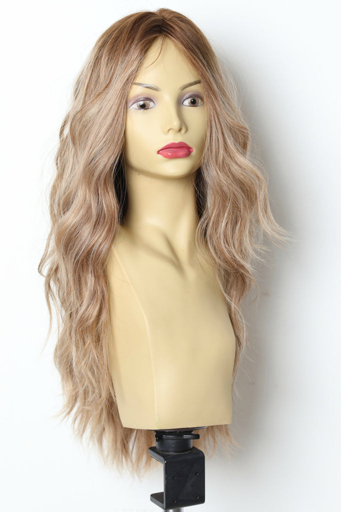 Yaffa Wigs Finest Quality Long  Brown W/Highlights Tiffany Couture 100% Human Hair