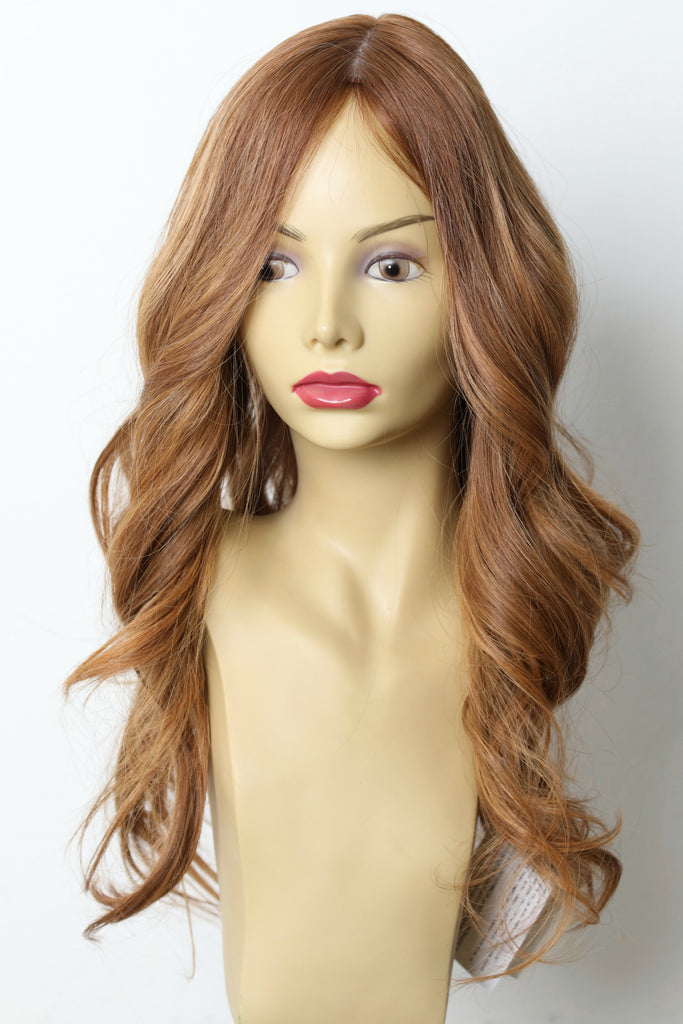 Yaffa Wigs Finest Quality Long Light Auburn 100% Human Hair